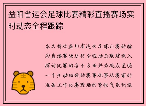 益阳省运会足球比赛精彩直播赛场实时动态全程跟踪